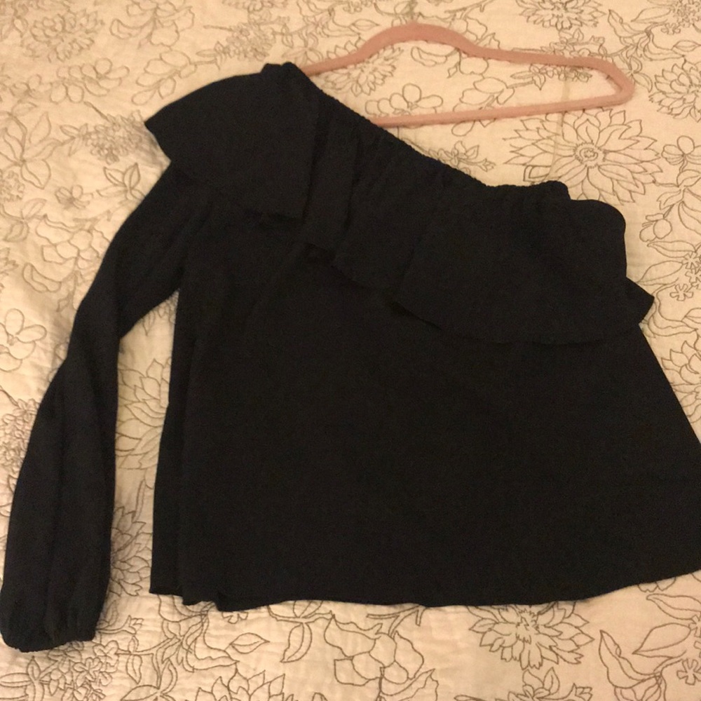 7 For All Mankind One Shoulder Blouse